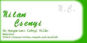 milan csenyi business card